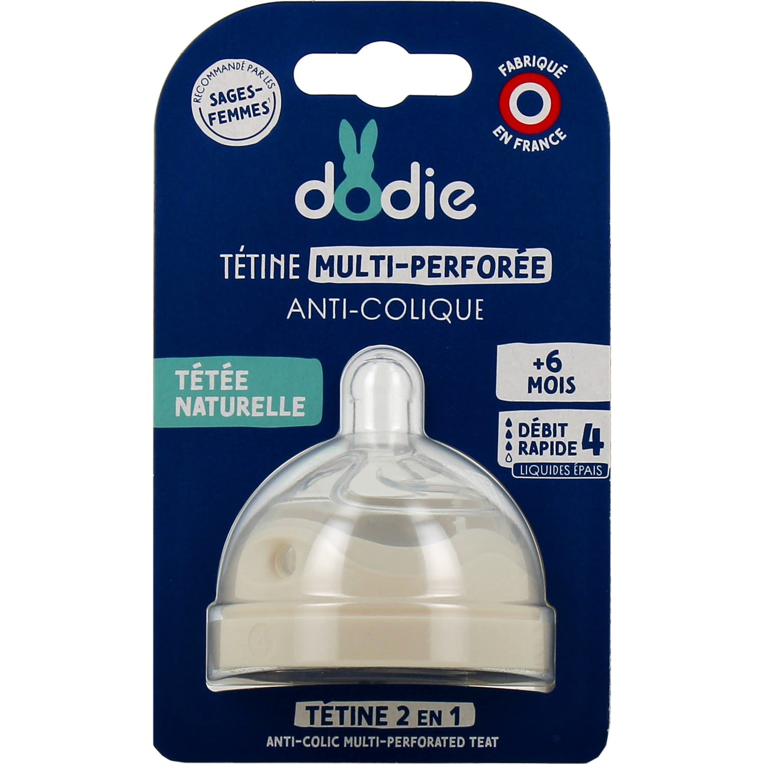 Dodie Tetina Multiperforada Anticólico Flujo 4 +6M 1ud