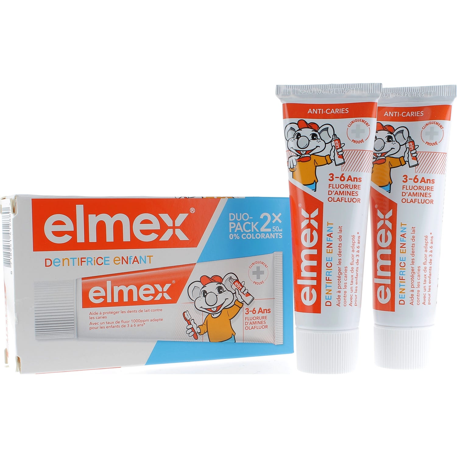 Kit de pasta de dientes para bebés Elmex 3-6 años 2x50ml