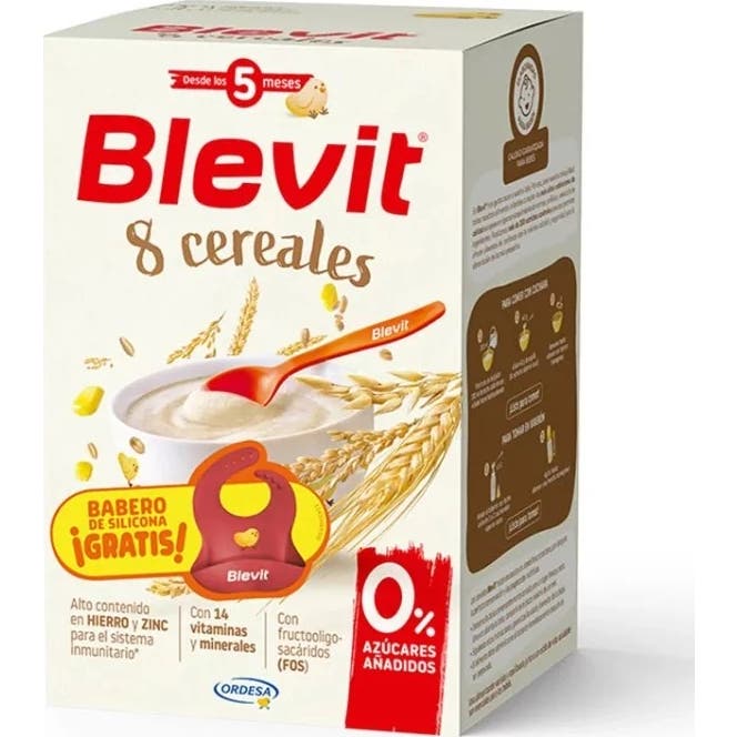 Blevit Pack 8 Cereales 500 gr + Babero