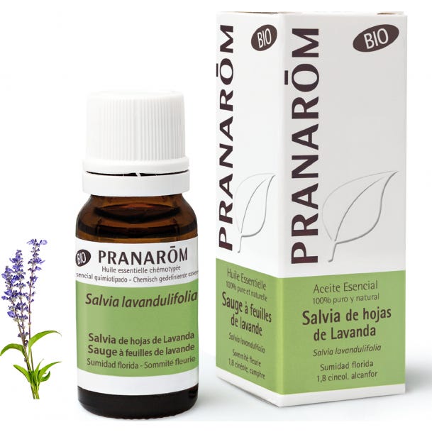 Pranarôm Aceite Esencial de Salvia de Hojas de Lavanda BIO 10 ml