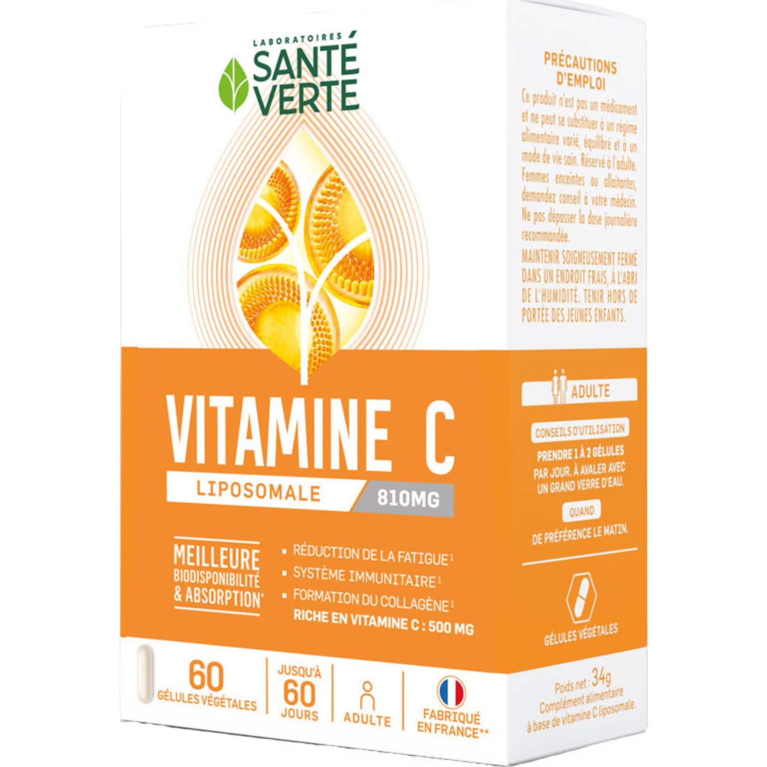 Santé Verte Vitamina C Liposomal 810mg 60 Perlas
