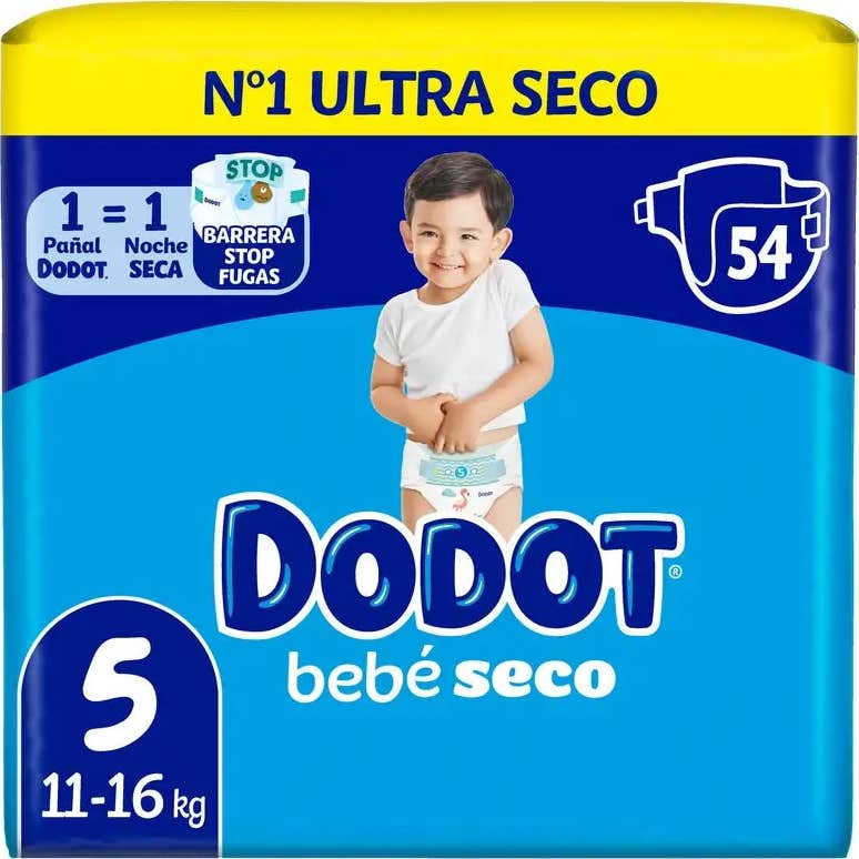 Dodot Pañales Talla 5 11-16 Kg 54 uds