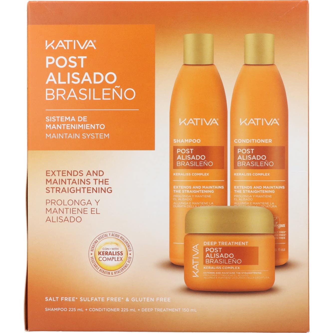Kativa Post Alisado Brasileño Kit 3uds