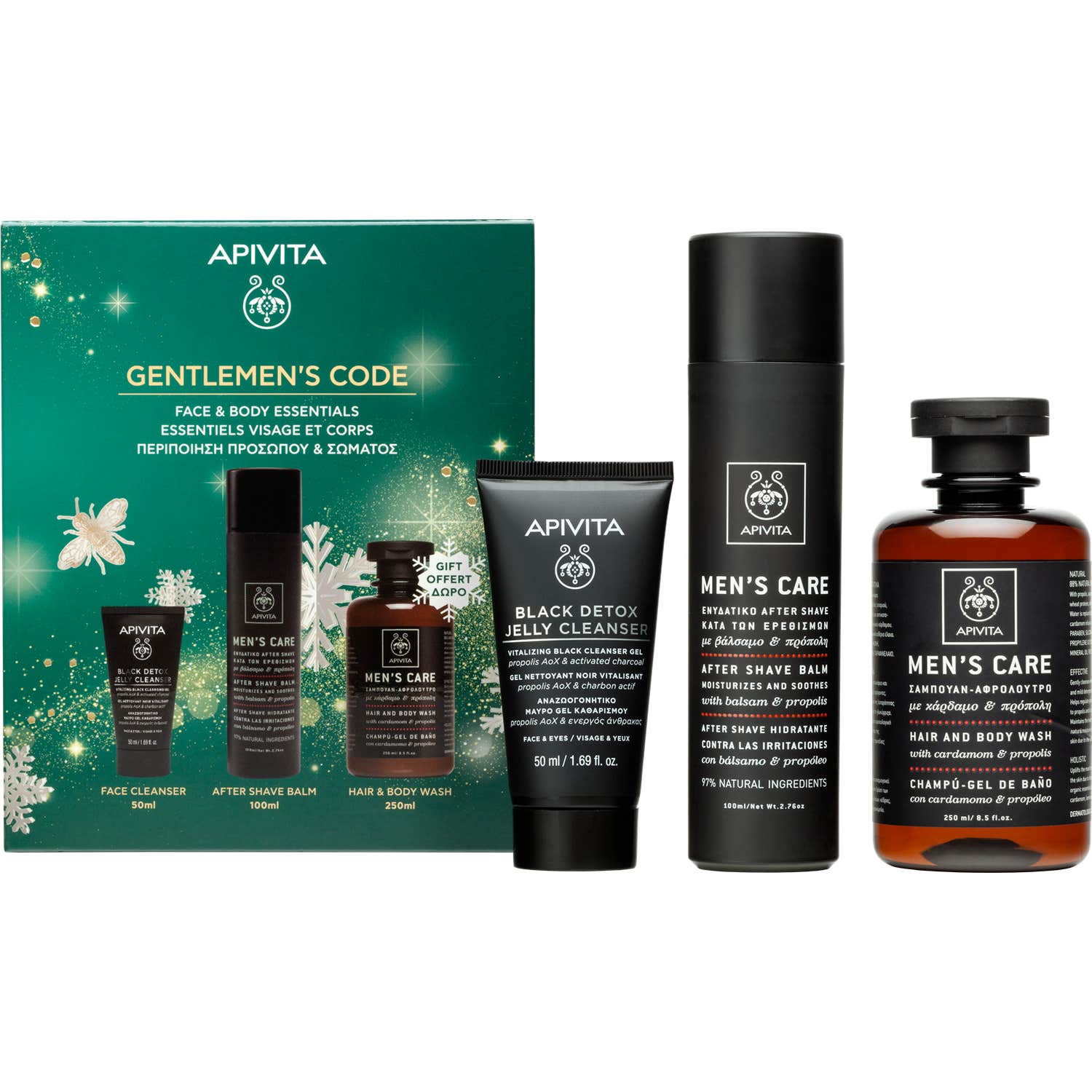 Apivita Cofre Mencare Aftershave + Black Detox