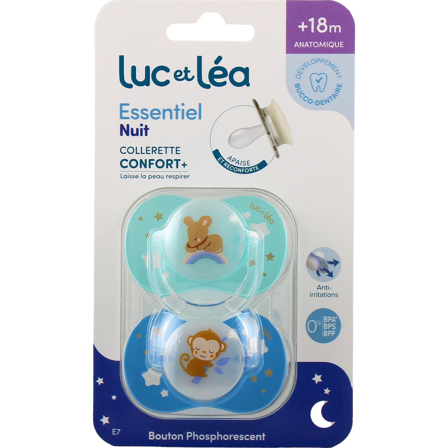 Luc Et Léa Essentiel Night Confort+ Chupete +18M E7 2 uds