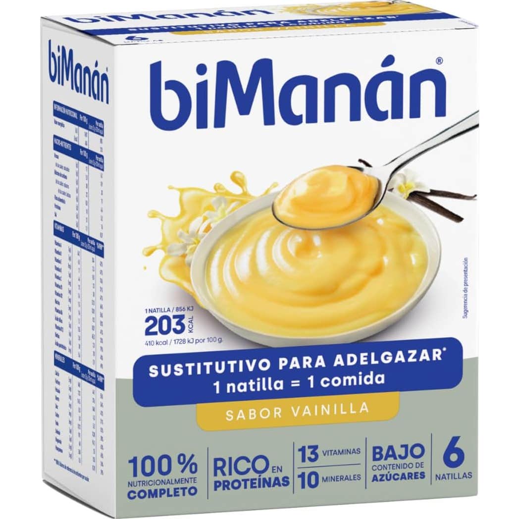 biManán Natillas Sustitutivas Sabor Vainilla 6uds