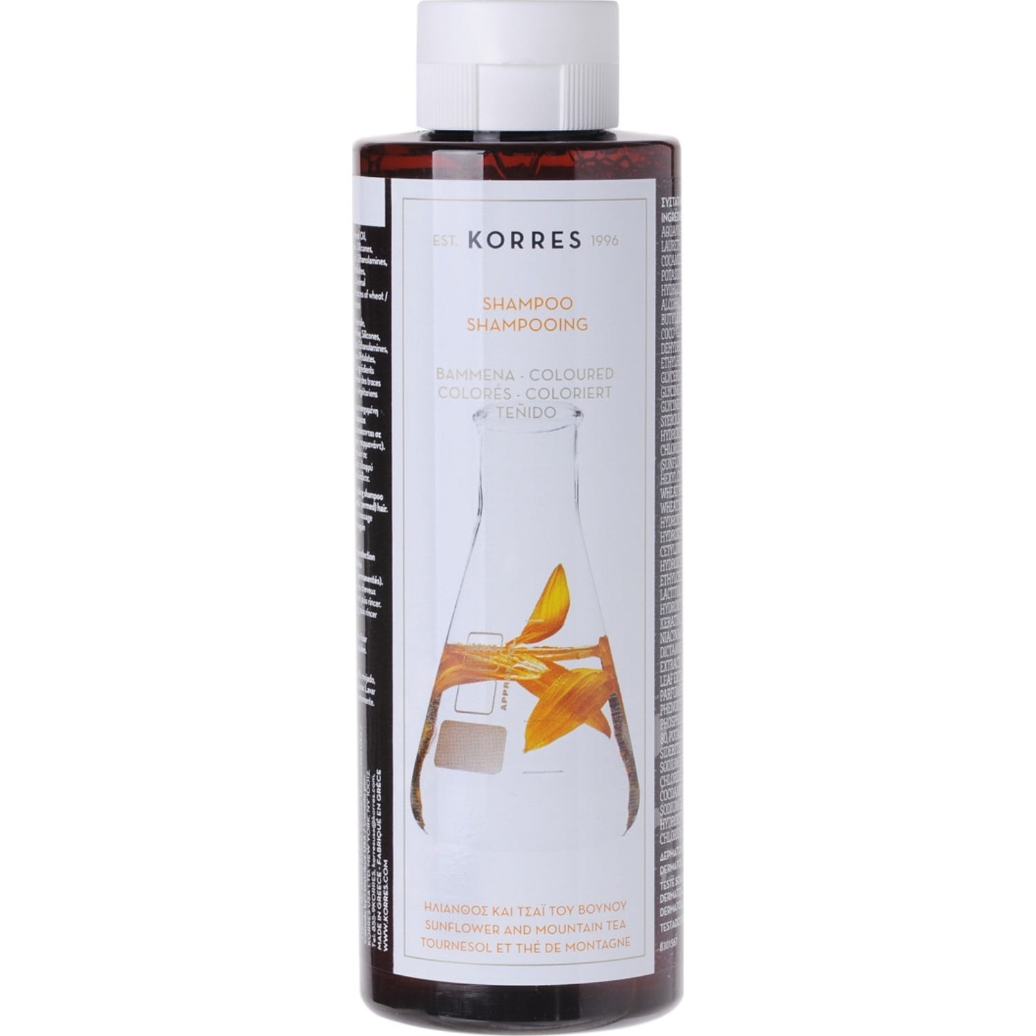 Korres champú para cabello teñido con girasol y té de montaña