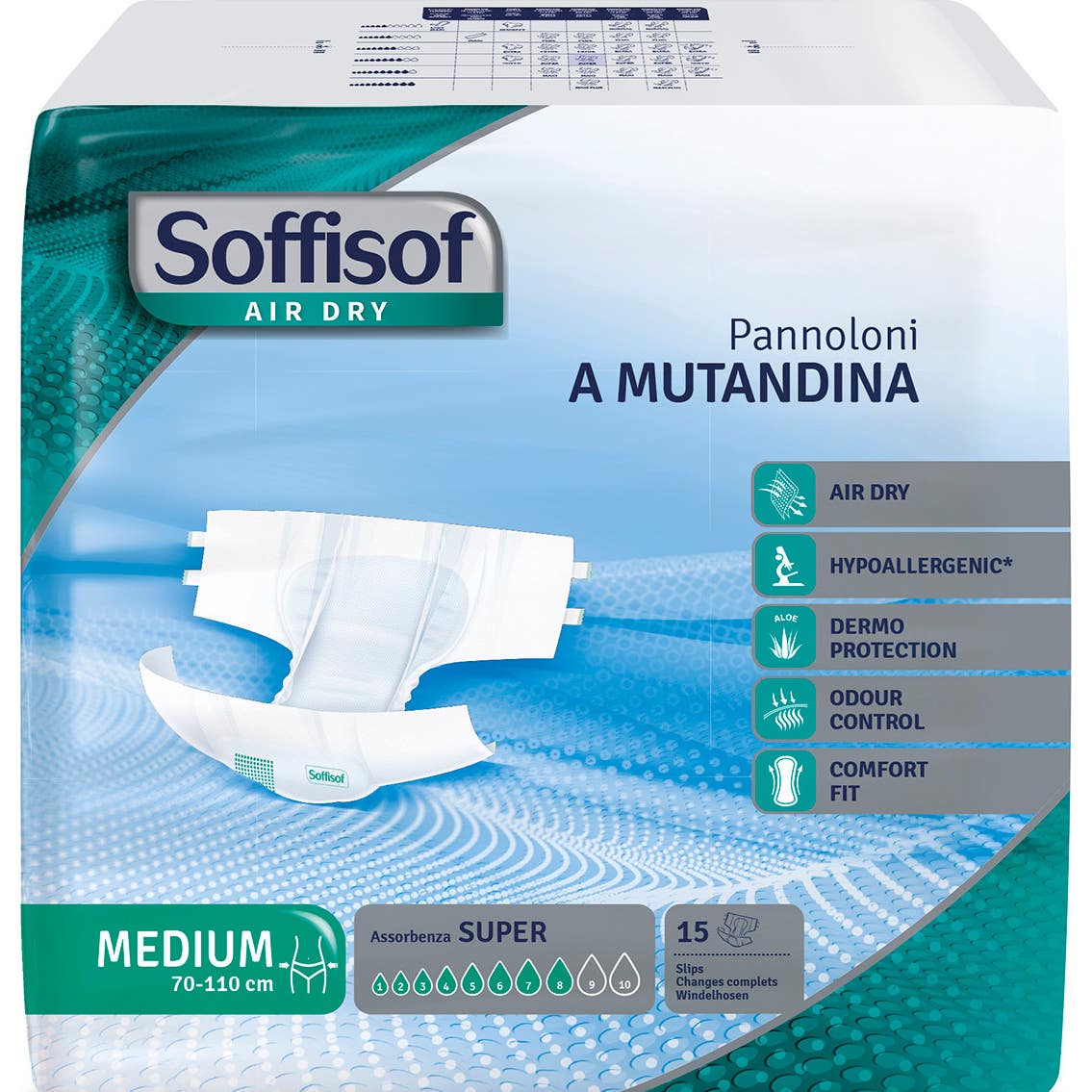 Soffisof Airdry Pañal Braga Super Medium 15uds