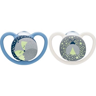 Nuk Pack Silicona Chupete Space Night 18-36 m Infantil 2 uds