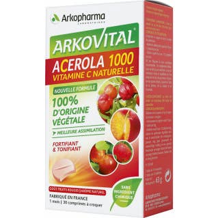 Arkopharma Azinc Acerola 1000 Vitamine C 100% Végétale 2 X30 comp