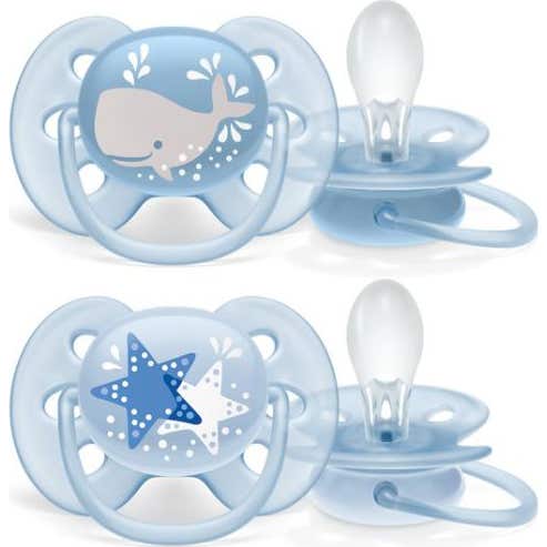 Avent Pack Chupetes Ultra Soft Ballena y Estrella 2uds
