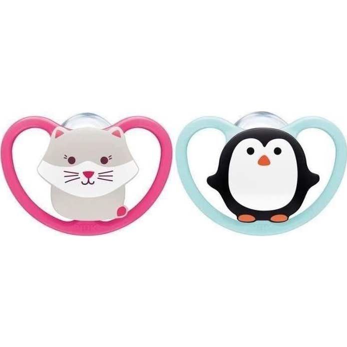 Nuk Space Chupete Gato Pingüino 6-18m 2uds