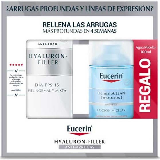 Eucerin Pack Hilauron Filler Día Pnm 50 ml + Solución Micelar 50 ml
