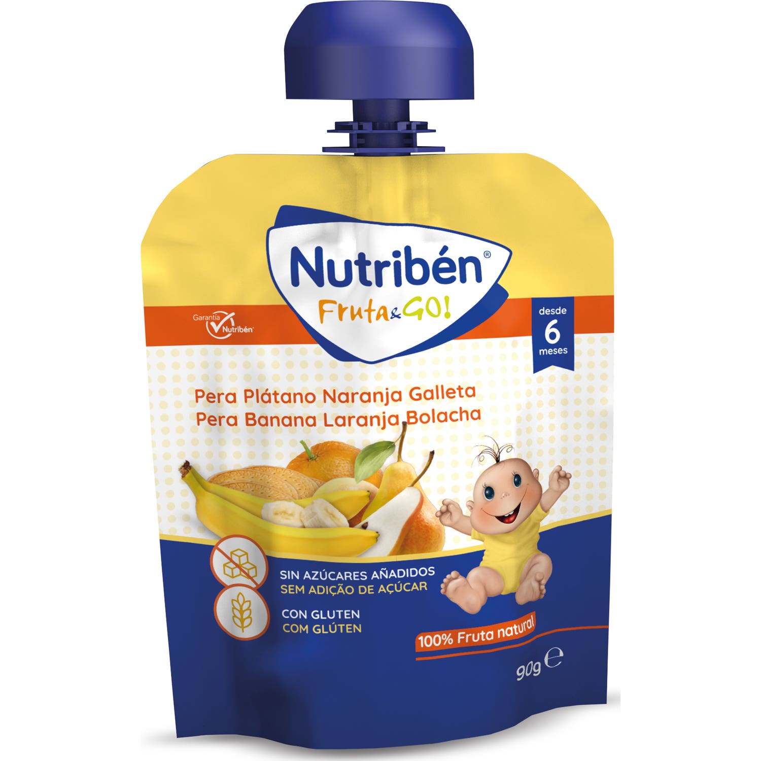 Nutriben Fruta&go Pera, Platano, Naranja Galletas 90 G