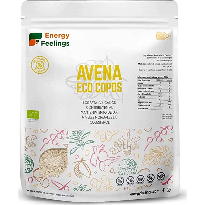 Energy Feelings Copos de Avena Eco Vegan Sin gluten 1 Kg