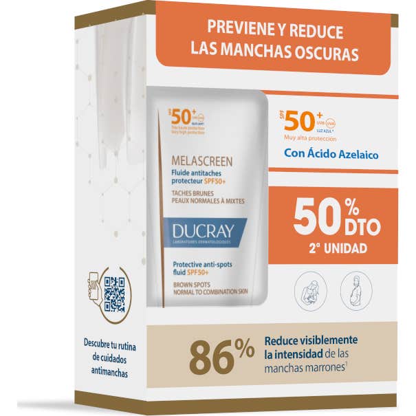 Ducray Melascreen Fluido Protector Anti-Manchas Spf50+ 2 X50 ml