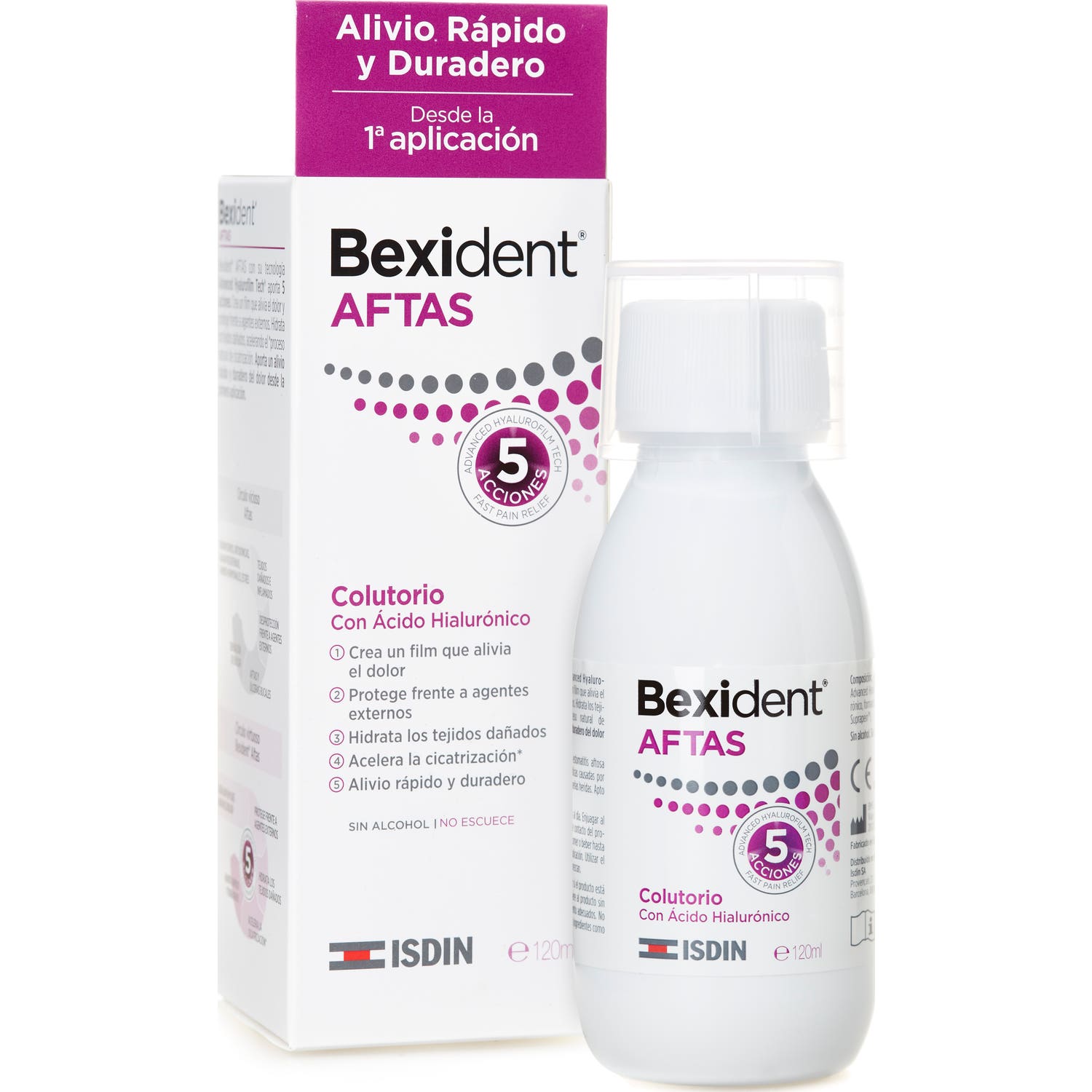 ISDIN Bexident Aftas Colutorio con Ácido Hialurónico 120ml