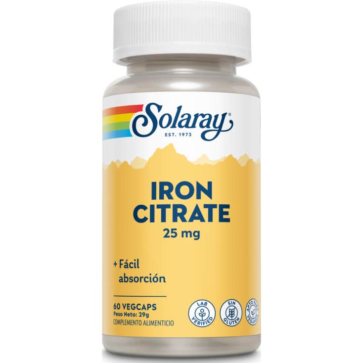 Solaray Iron Citrate 25 Mg 60 Caps