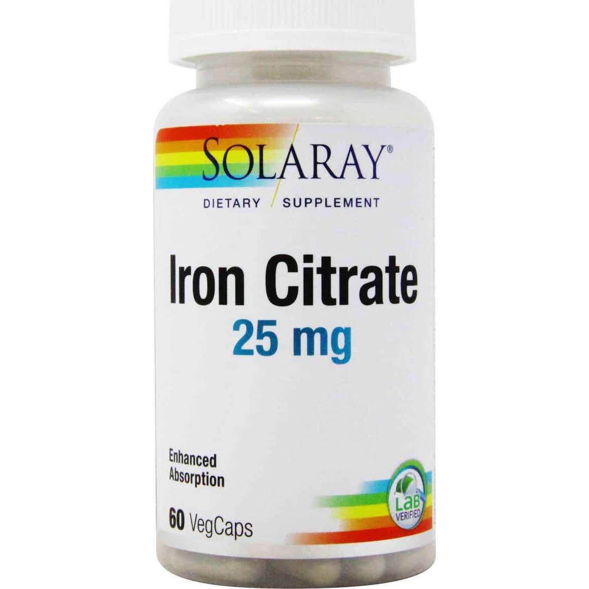 Solaray Iron Citrate 25mg 60caps
