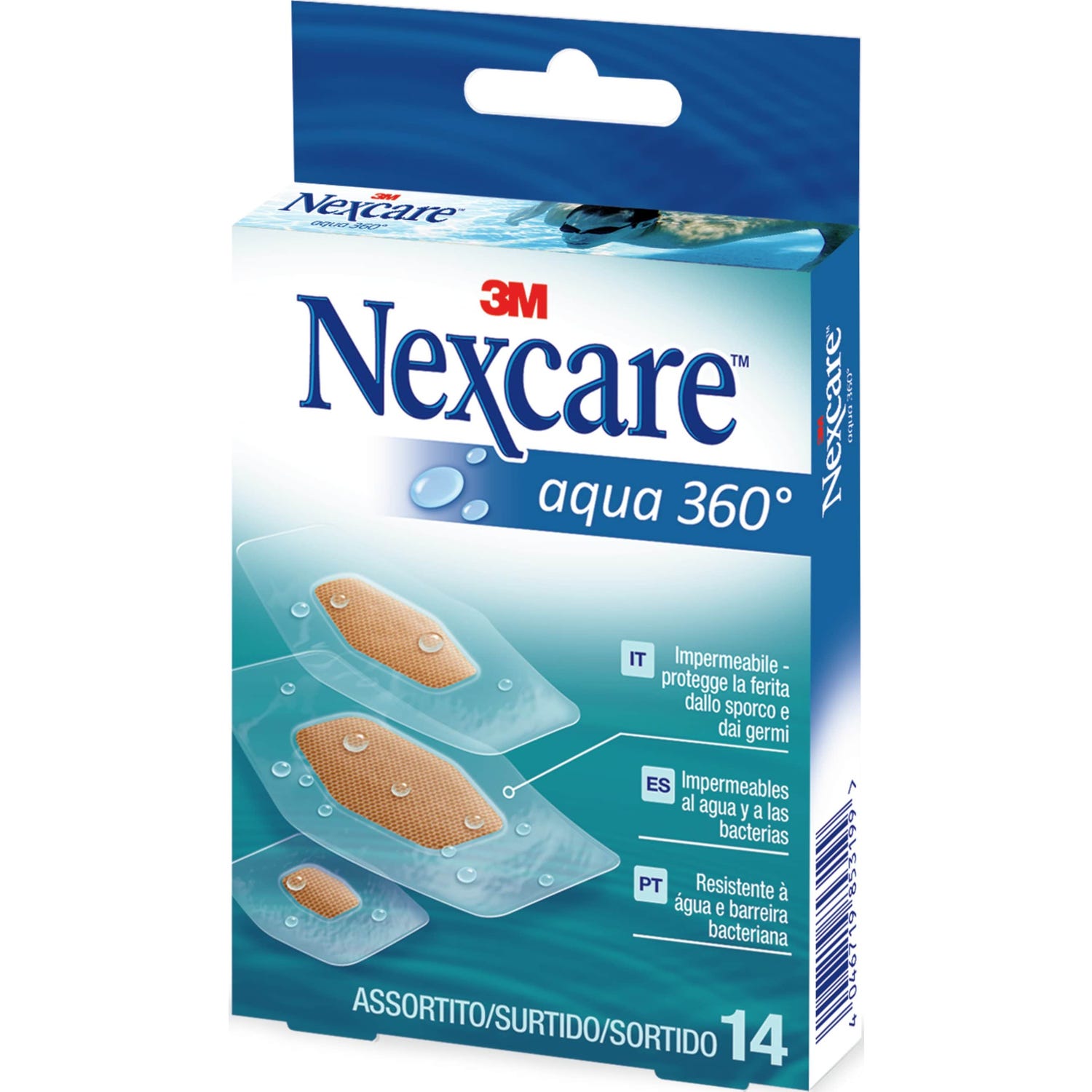 Nexcare® Aqua 360º tiras adhesivas surtido 14uds