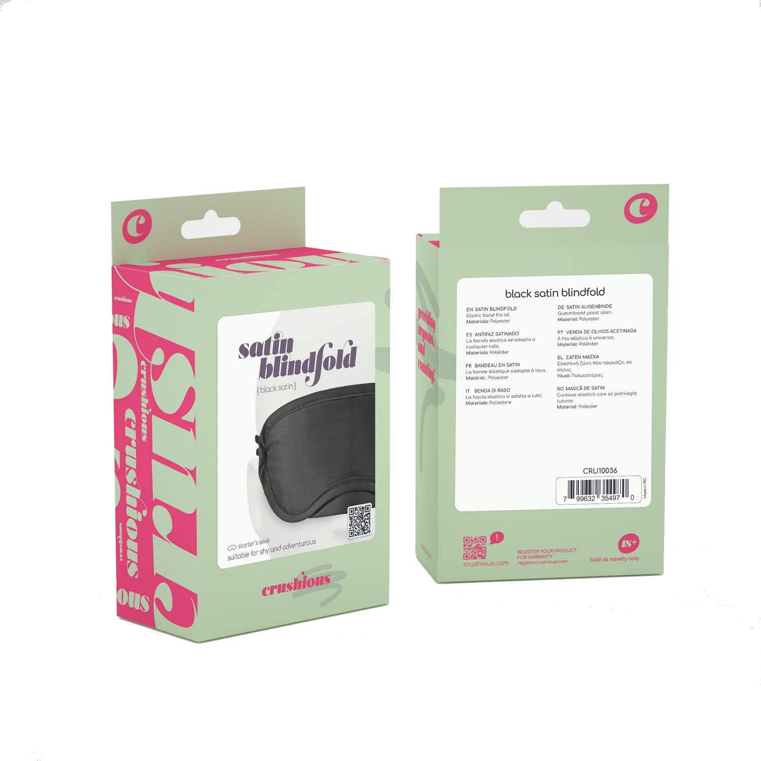 Crushious Antifaz de Satén Negro 1ud