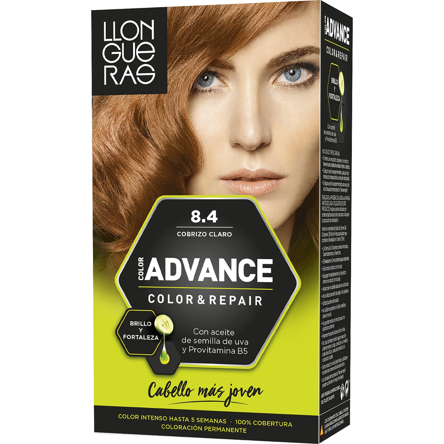 Llongueras Color Advance Tinte de Cabello N8.4 Cobrizo Claro1ud