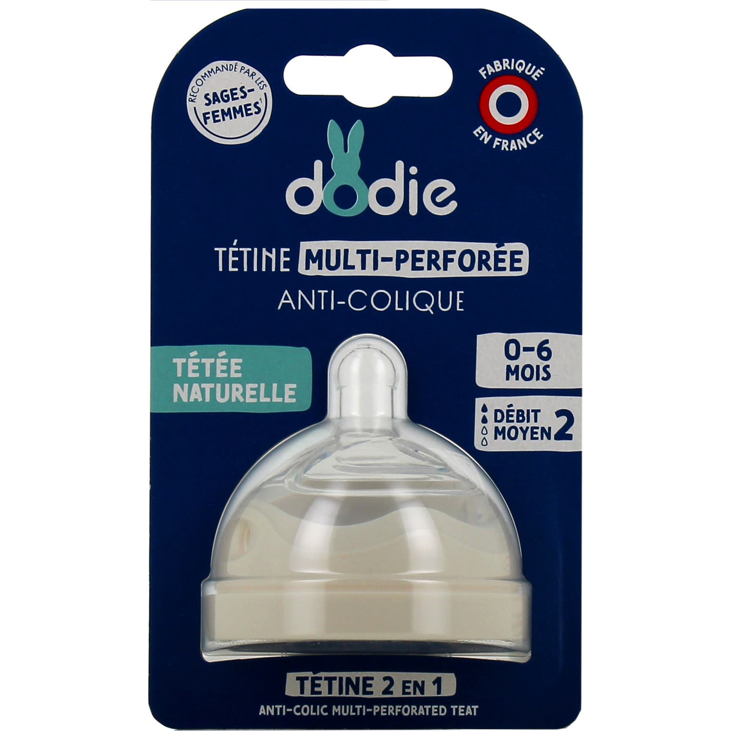 Dodie Tetina Multiperforada Anticólico Flujo 2 0-6M 1ud