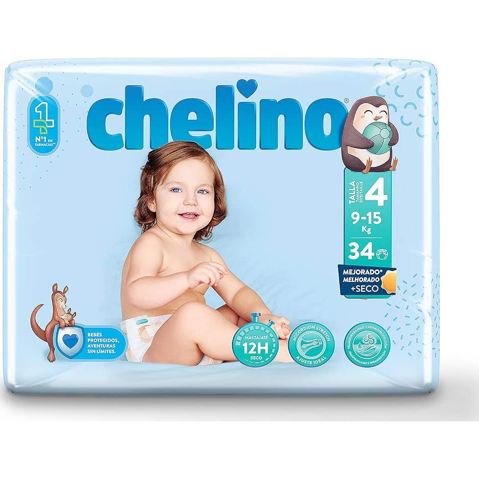 Chelino Pañal Infantil Goteo T4 9-15Kg 34uds