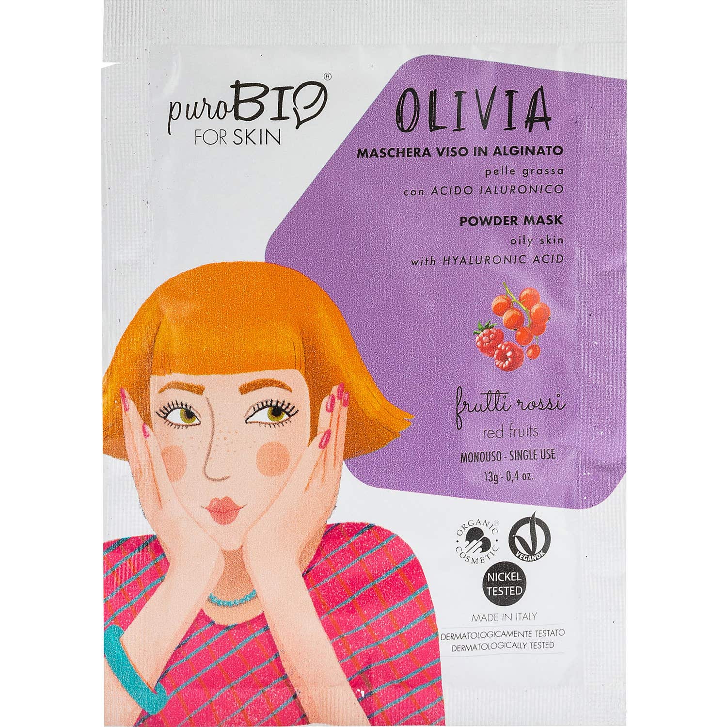 PuroBio Cosmetics Olivia Mascarilla Fruto Rojo 10 Piel Grasa 13 g