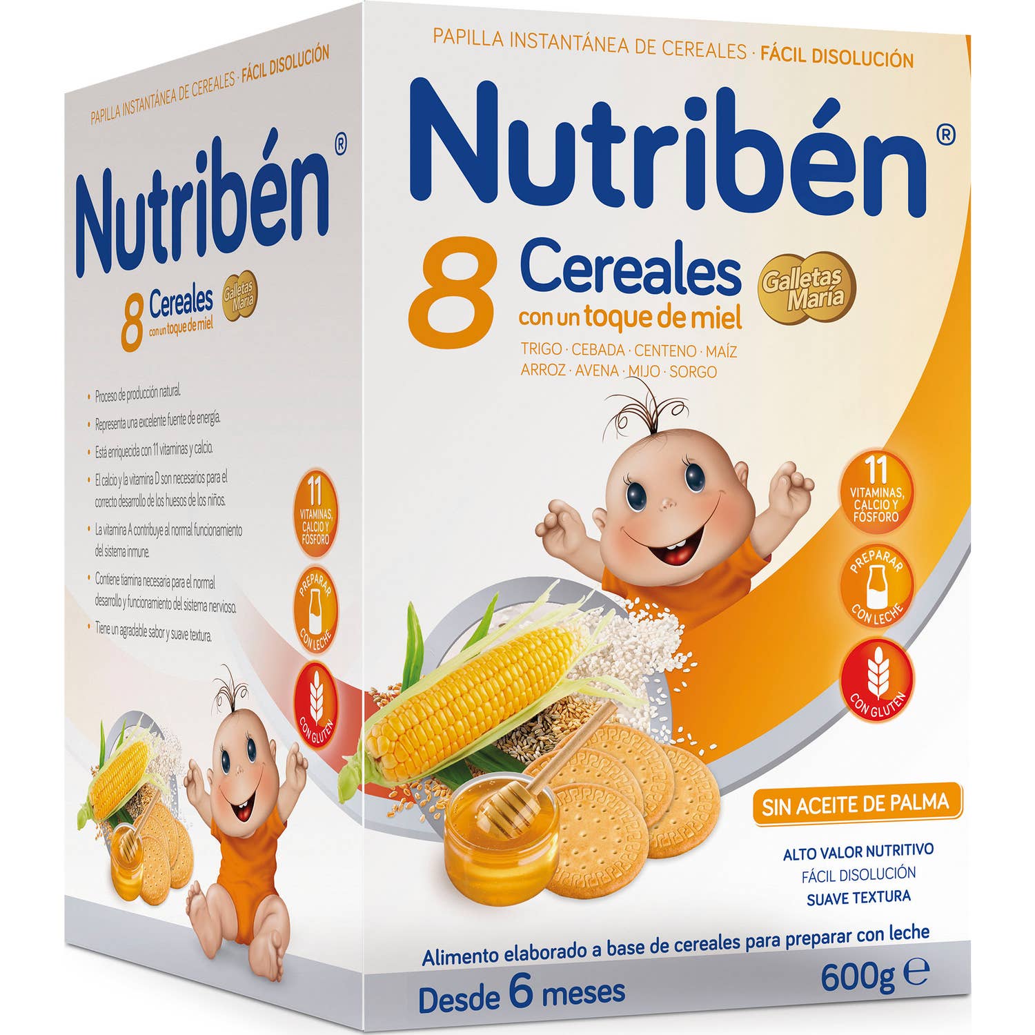 Nutribén® 8 cereales con miel y galletas 600g