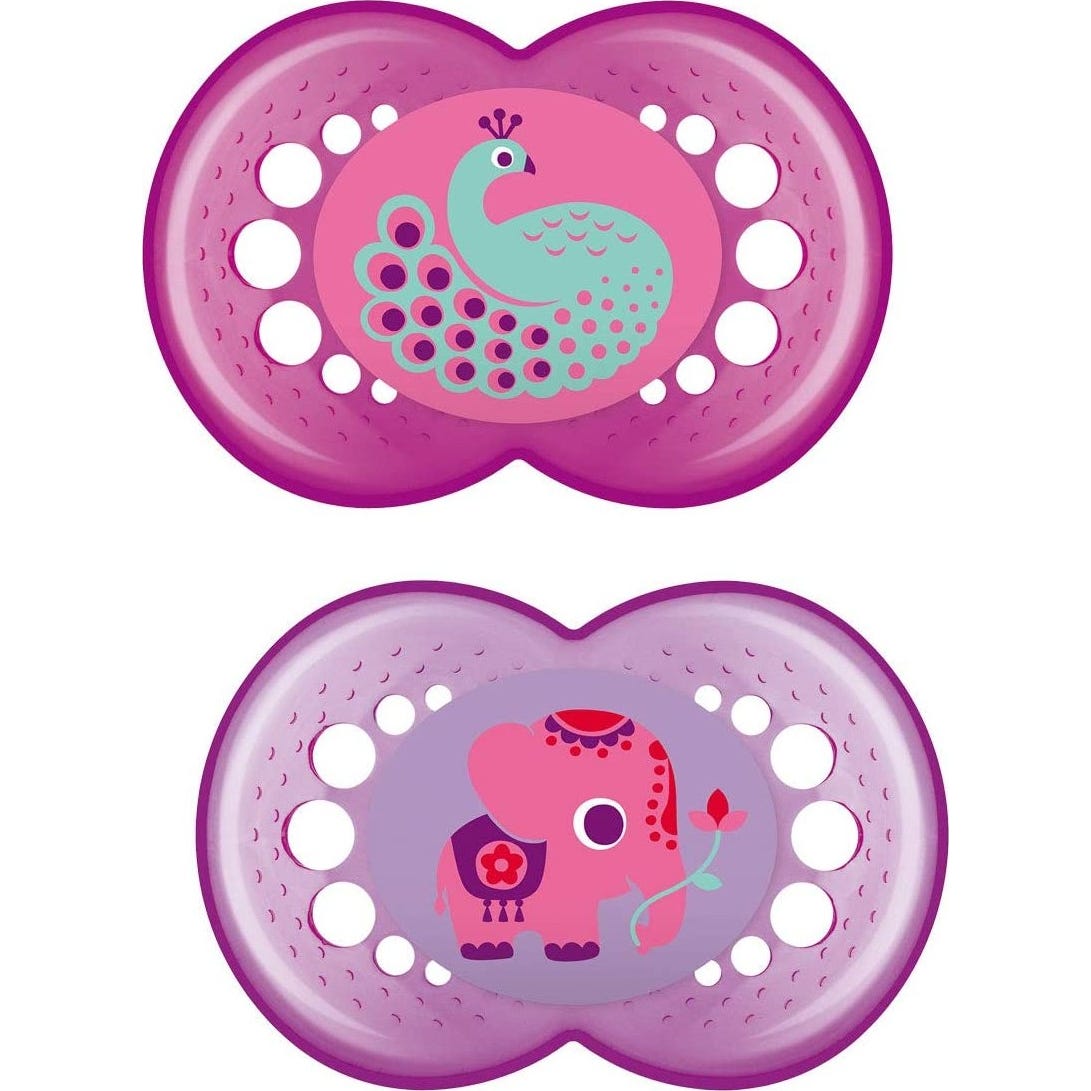 Mam Baby Chupete Silicona Original + 6 M Pack Doble Rosa