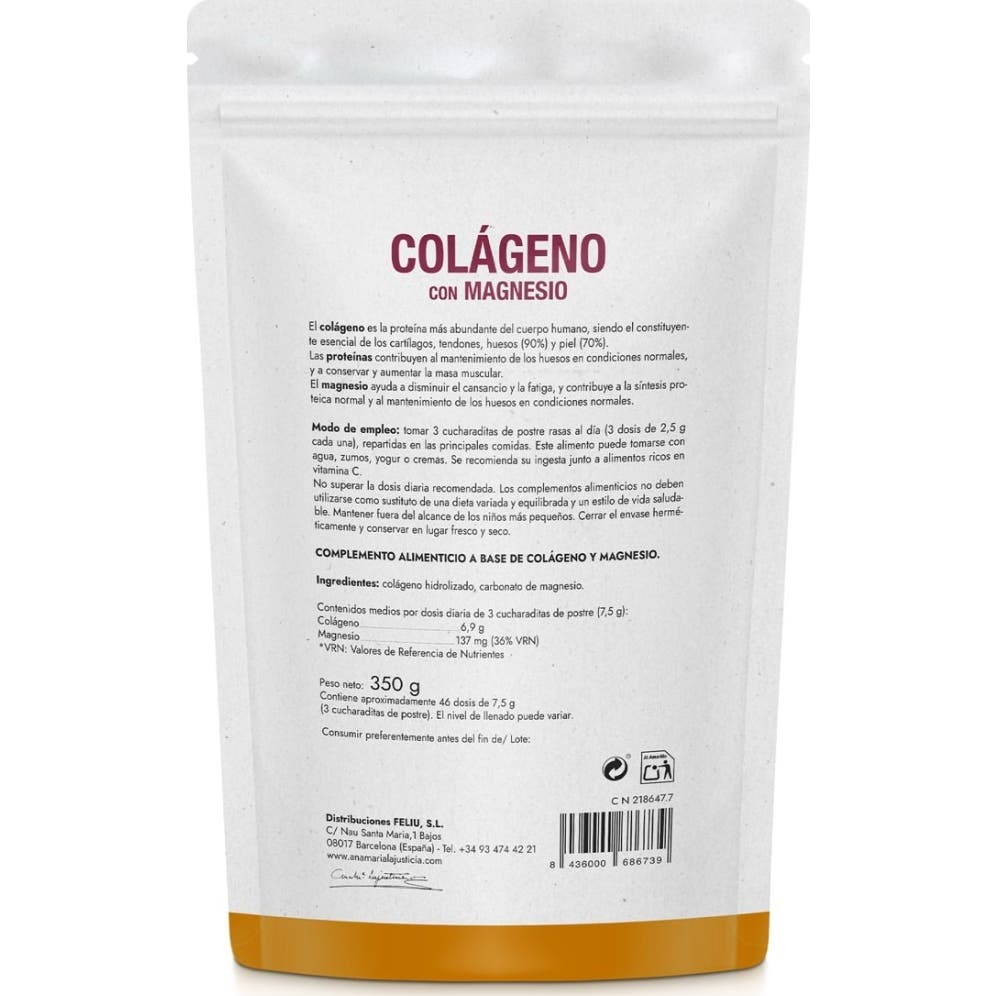 Ana Maria Lajusticia Colágeno con Magnesio Sabor Neutro 350g Ana Maria Lajusticia Colágeno con Magnesio Sabor Neutro 350g