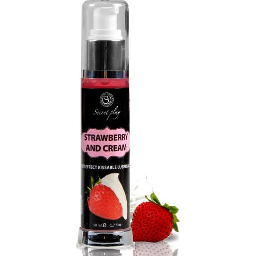 Secret Play Lubricante Efecto Calor Fresas Nata 50 ml