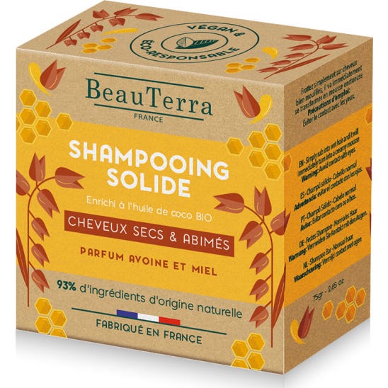 Beauterra Shampooing Solide Cheveux Secs Et Abîmés 75 g