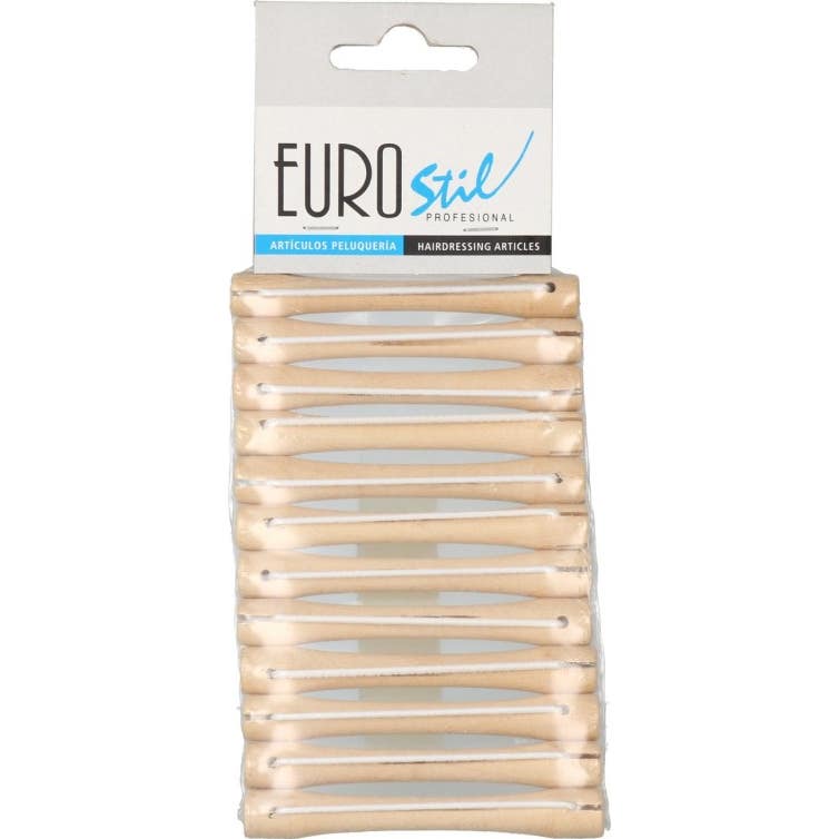 Eurostil Bigudis de Madera Mediano Nº3 Ol01546 12 uds