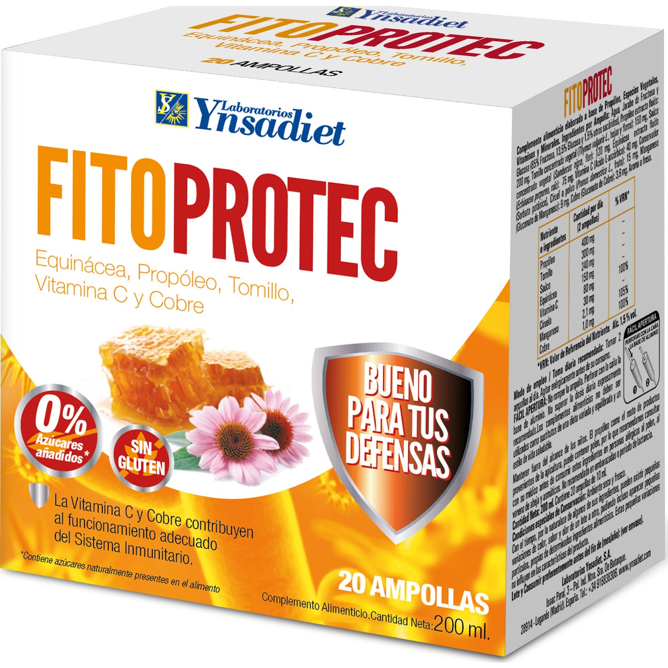 Ynsadiet Fitoprotect 20 ampollas