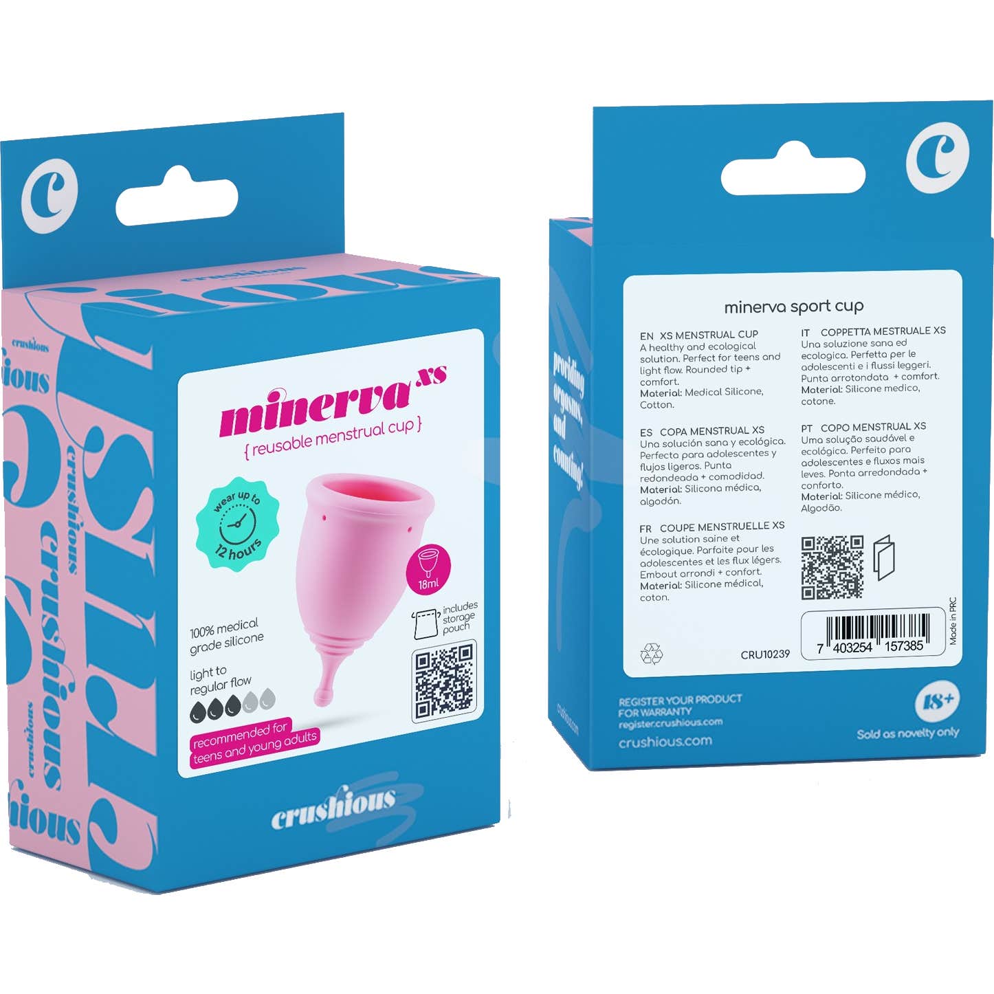 Crushious Copa Menstrual Minerva XS con Bolsa 1ud
