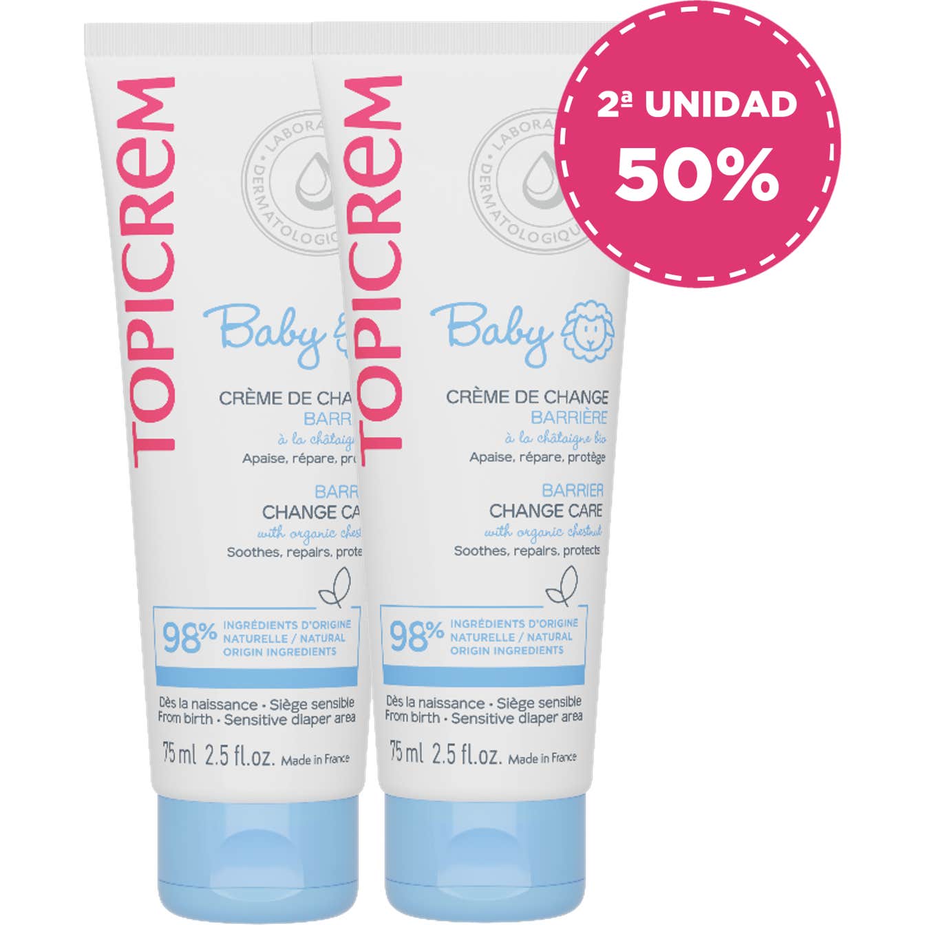 Topicrem Baby Crema Cambio Pañal Acción Barrera Pack 2x75 ml