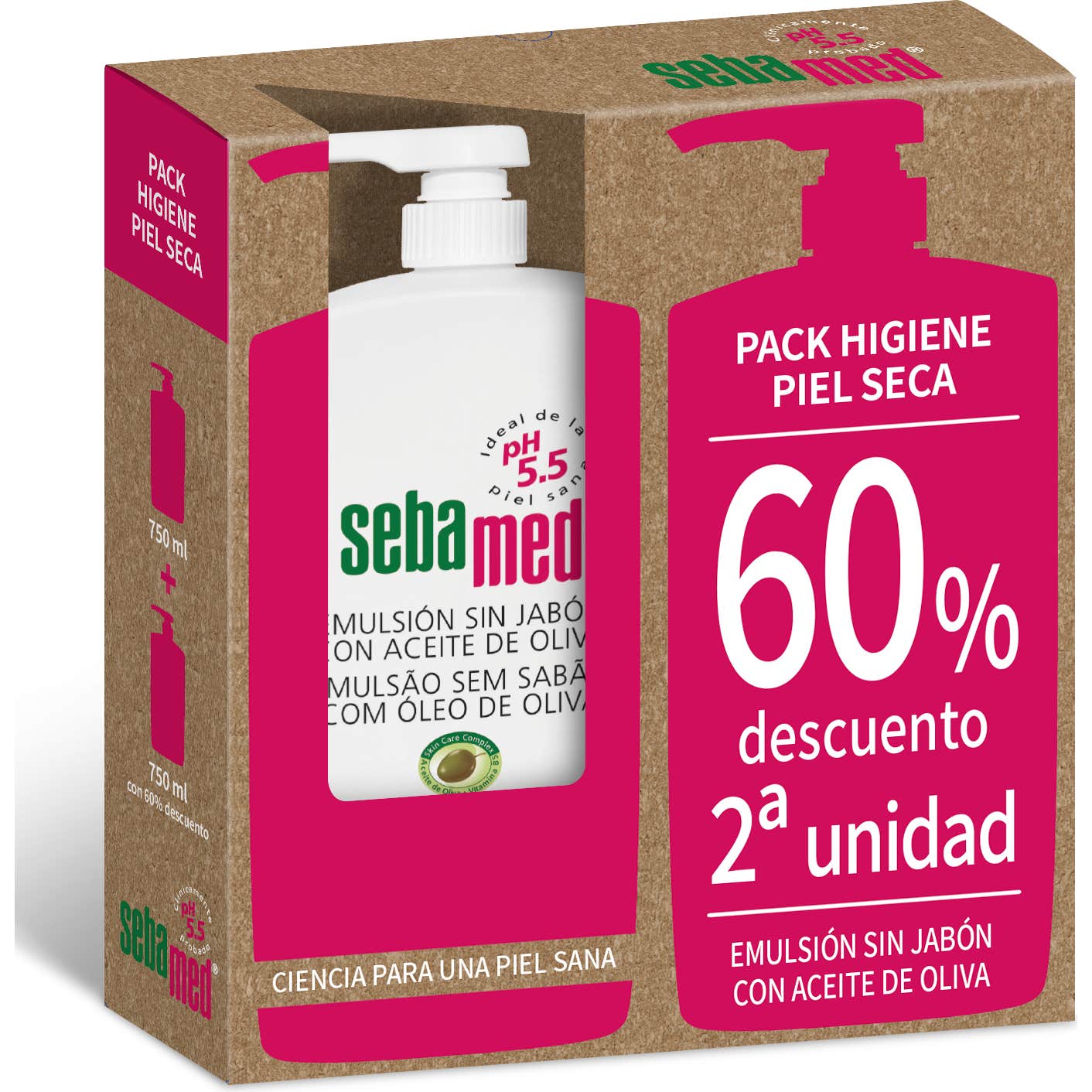 Sebamed Emulsión Sin Jabón Aceite de Oliva 2x750 ml