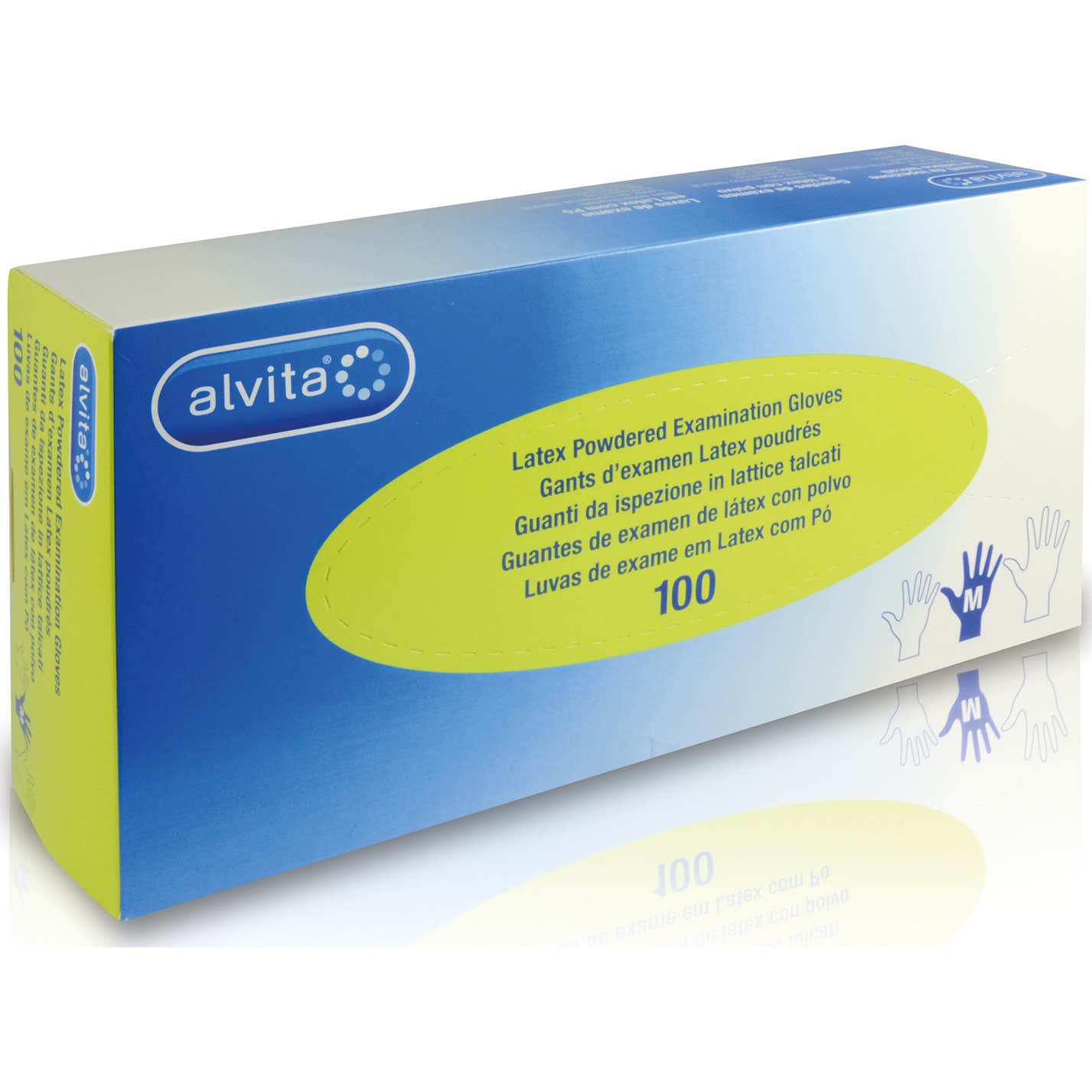 Alvita Guantes de Examen de Látex con Polvo S 100uds