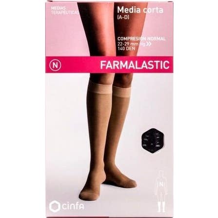 Farmalastic Media Corta (A-D) compresión normal T-mediana negro 1 Par