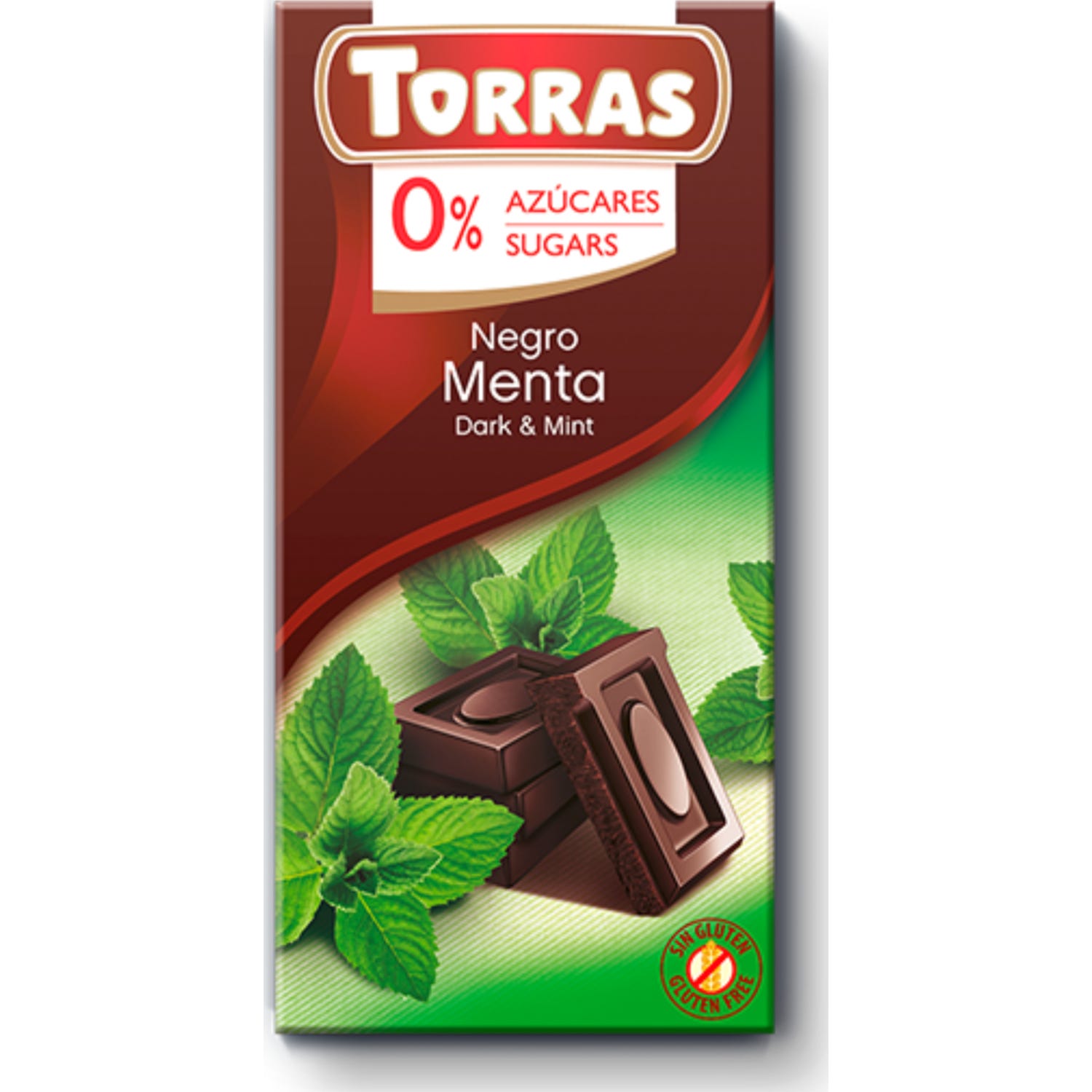 Torras Chocolate Negro Menta sin Gluten sin Azúcar 75g