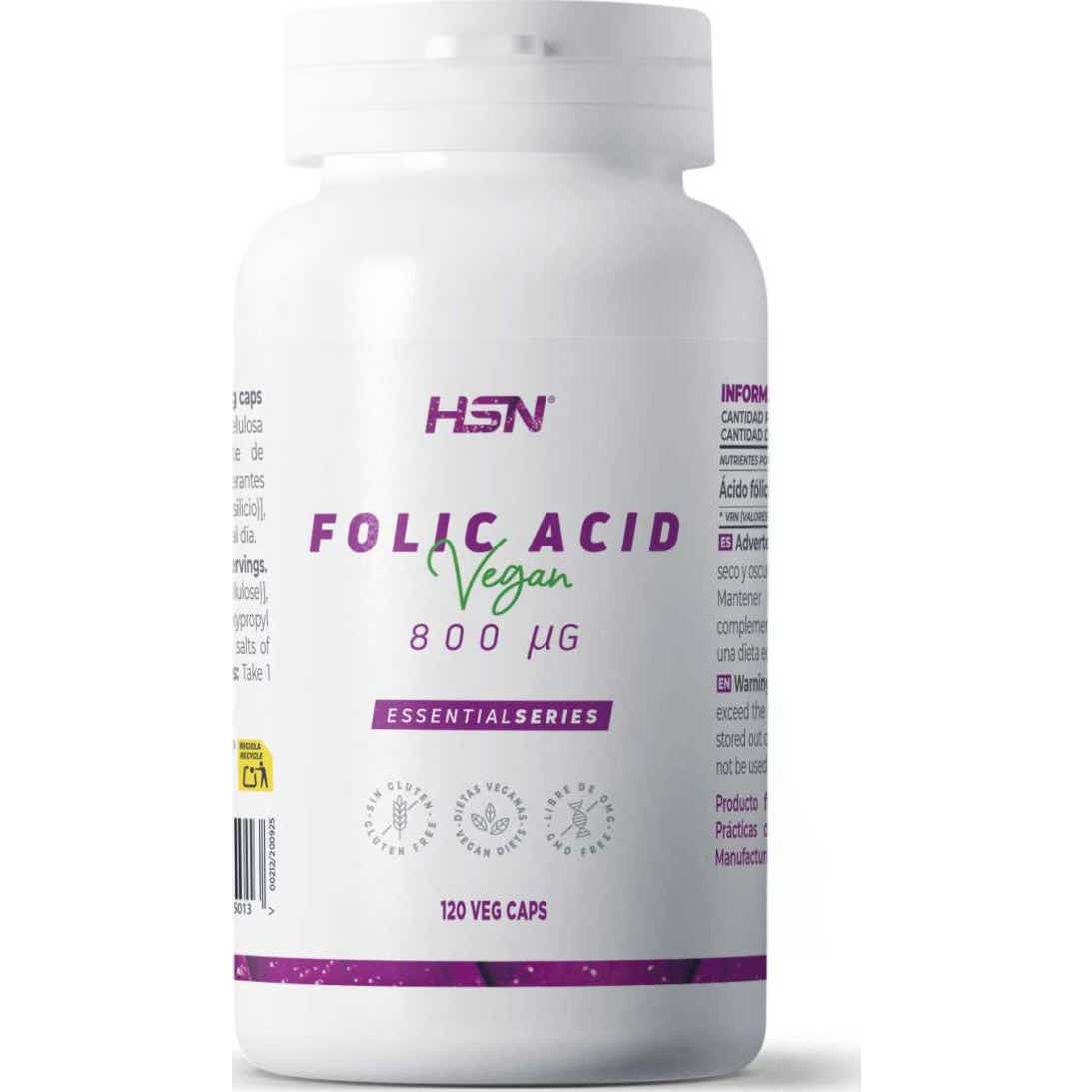 HSN Ácido Fólico 800mcg 120vcaps