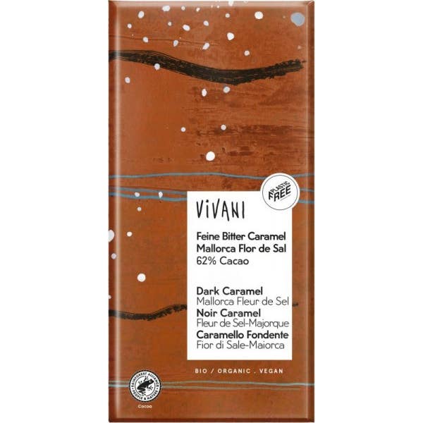 Vivani Chocolate Negro Caramelo Flor de Sal 62% 80 g