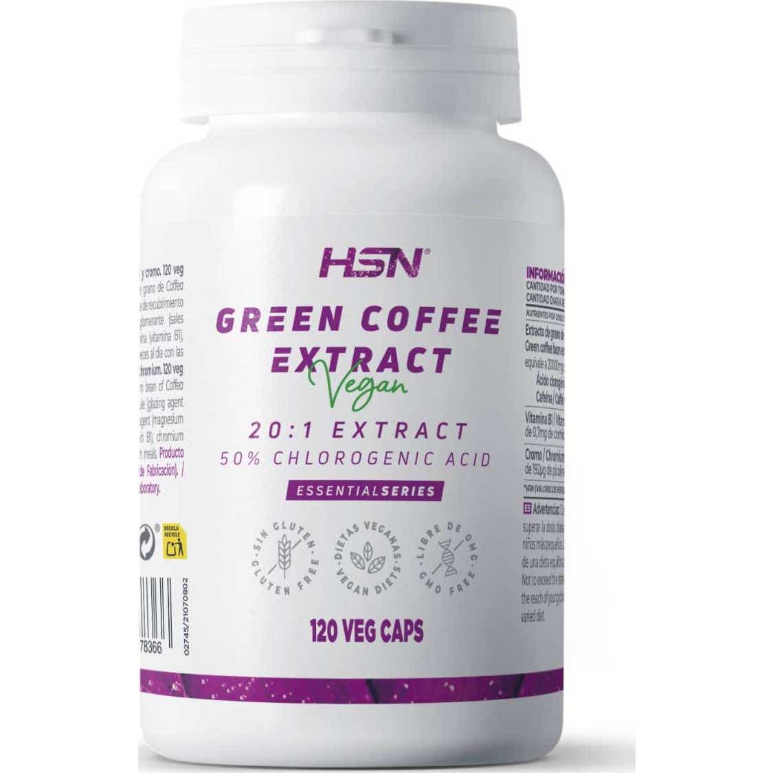 HSN Extracto de Café Verde 20:1 500mg 120vcaps