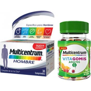 Multicentrum Hombre 30 comp + Vitagomis 30 uds