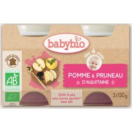Babybio Organic Apple Jars In 4 Months 2 X130 g