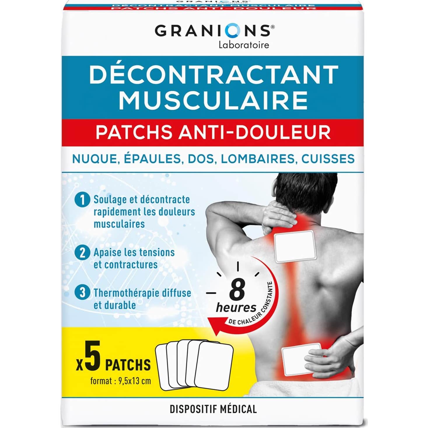 Granions Parches Anti-Dolor Descontracturante Muscular 5uds