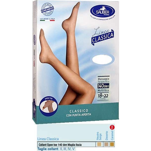 Sauber Pantimedia Open Toe 140Den Lisa Neutro Beige 4 1 ud