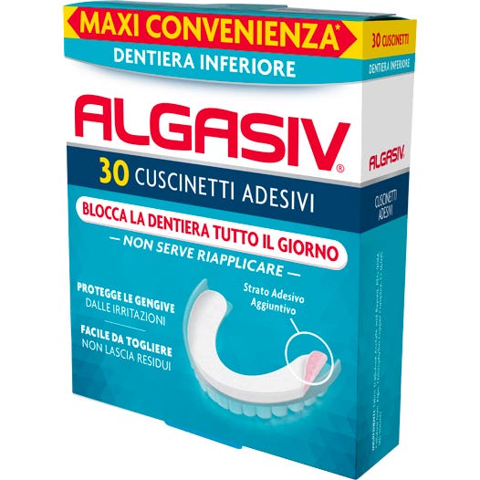 Algasiv Adhesivo Prótesis Dental Inferior 30 uds